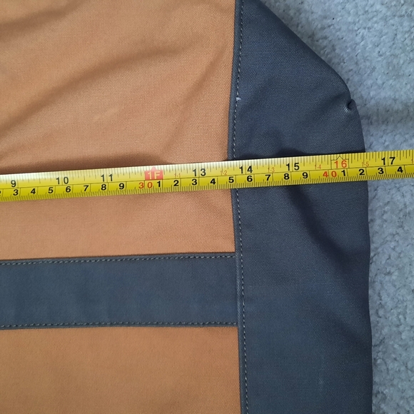 Genuine LL BEAN  Boat & Tote Bag Full Grain Leather Handles vintage Khaki/Green - Picture 6 of 10